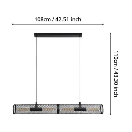 Eglo - Luster na sajli 4xE27/40W/230V