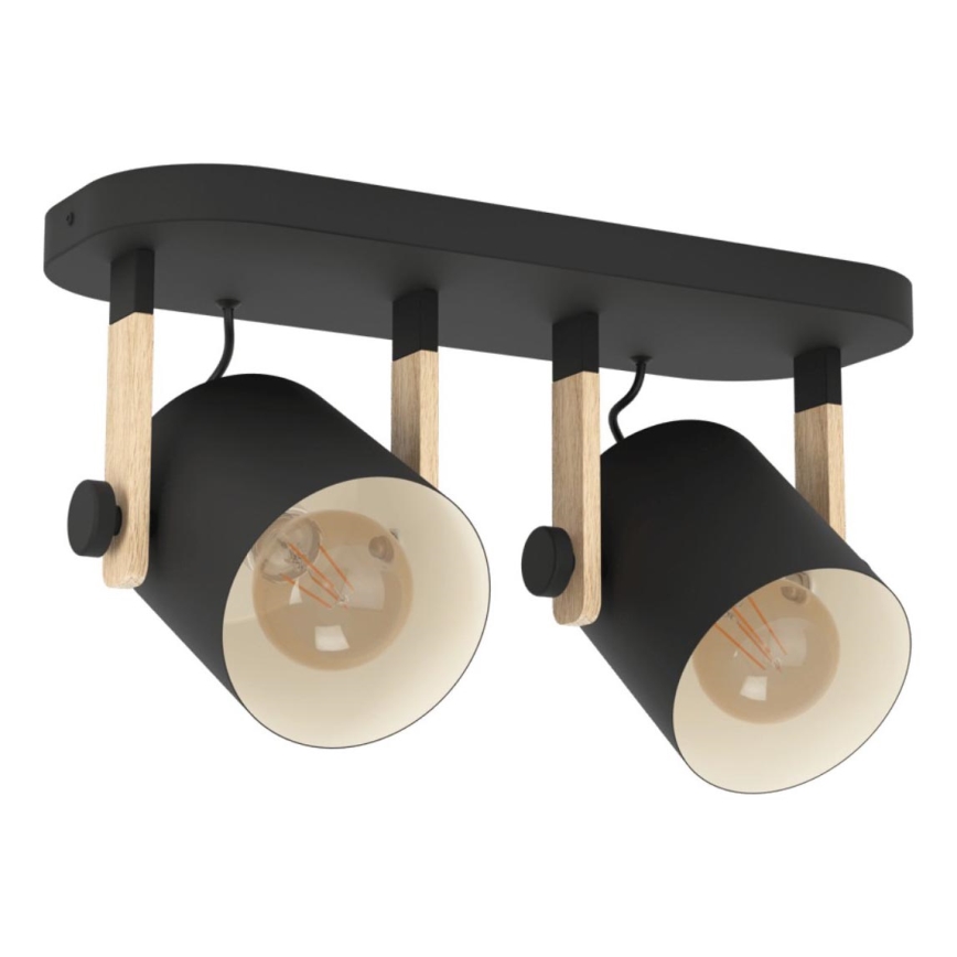 Eglo 43557 - Usmjereno svjetlo HORNWOOD 2xE27/28W/230V crno