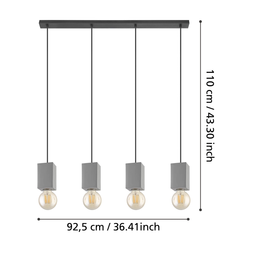 Eglo - Luster na sajli 4xE27/40W/230V
