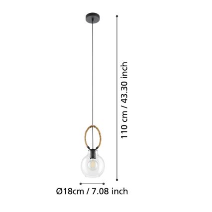 Eglo - Luster na sajli 1xE27/40W/230V