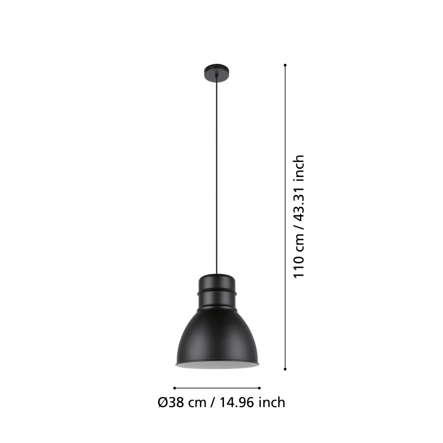 Eglo - Luster na sajli 1xE27/60W/230V crna