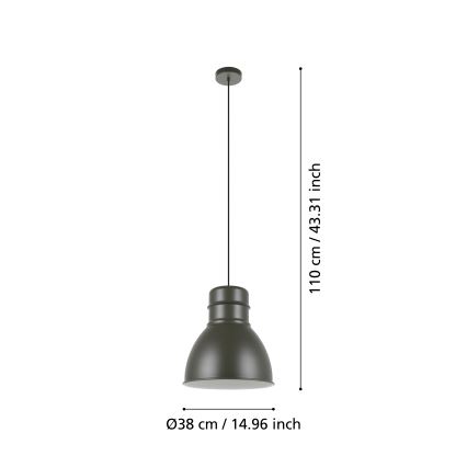 Eglo - Luster na sajli 1xE27/60W/230V siva