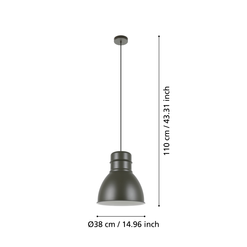 Eglo - Luster na sajli 1xE27/60W/230V siva