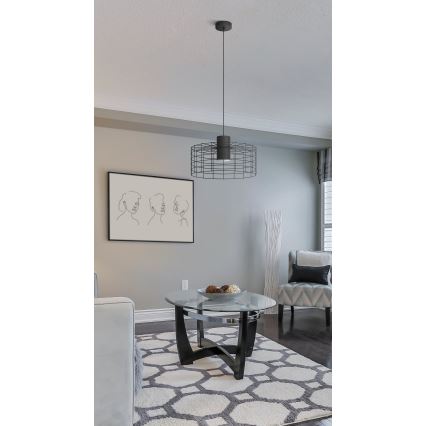 Eglo - Luster na sajli 1xE27/40W/230V pr. 48 cm crna