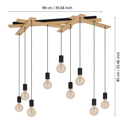 Eglo - Luster na sajli 9xE27/40W/230V