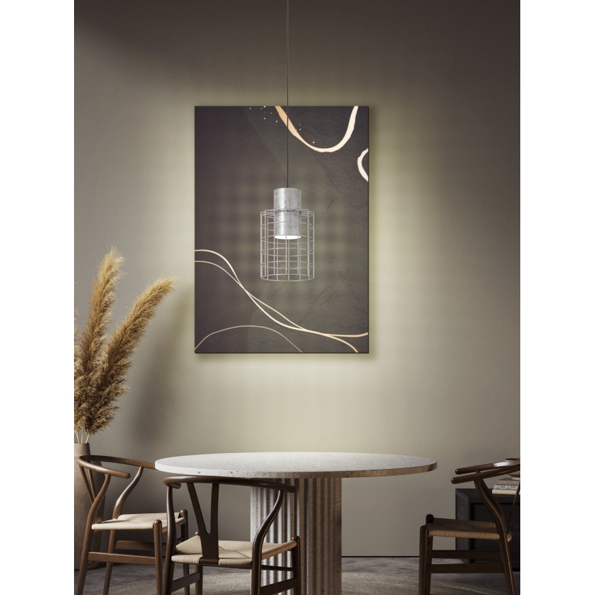 Eglo - Luster na sajli 1xE27/40W/230V pr. 20 cm srebrna