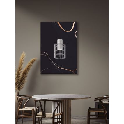 Eglo - Luster na sajli 1xE27/40W/230V pr. 20 cm srebrna