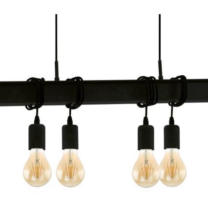 Eglo 43712 - Luster na sajli TOWNSHEND 6xE27/60W/230V crna