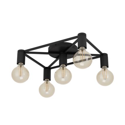 Eglo - Stropna svjetiljka 5xE27/40W/230V crna