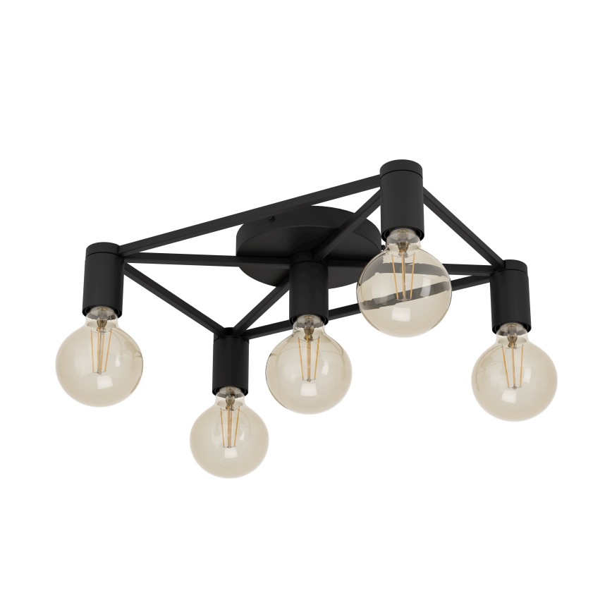 Eglo - Stropna svjetiljka 5xE27/40W/230V crna