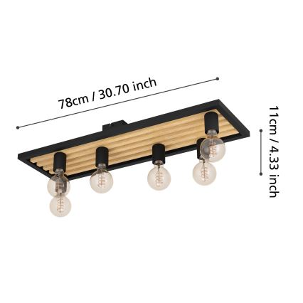Eglo - Stropna svjetiljka 6xE27/40W/230V