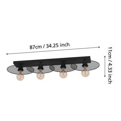 Eglo - Stropna svjetiljka 4xE27/40W/230V