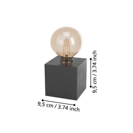 Eglo - Stolna lampa 1xE27/40W/230V antracit