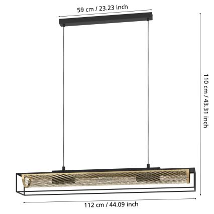 Eglo - Luster na sajli 4xE27/40W/230V