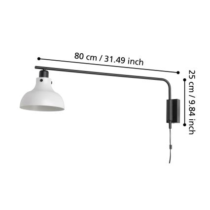 Eglo - Zidna svjetiljka 1xE27/40W/230V