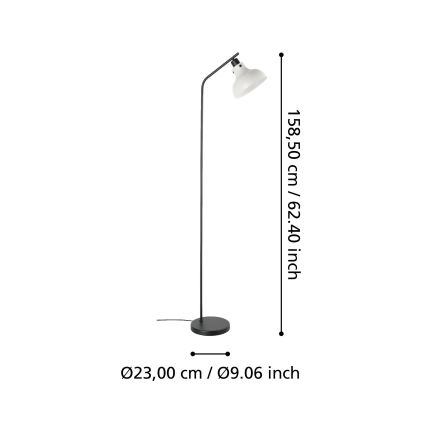 Eglo 43844 - Podna svjetiljka MATLOCK 1xE27/40W/230V