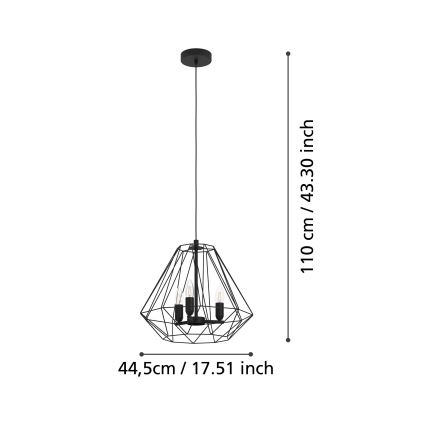 Eglo - Luster na sajli 3xE14/40W/230V