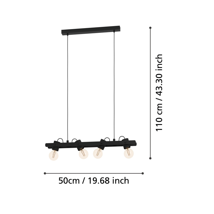 Eglo - Luster na sajli 4xE27/15W/230V