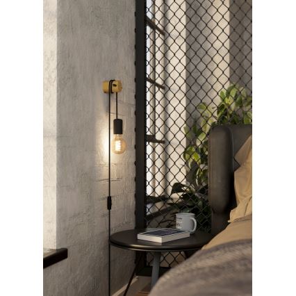 Eglo - Zidna svjetiljka 1xE27/13W/230V crna/bež