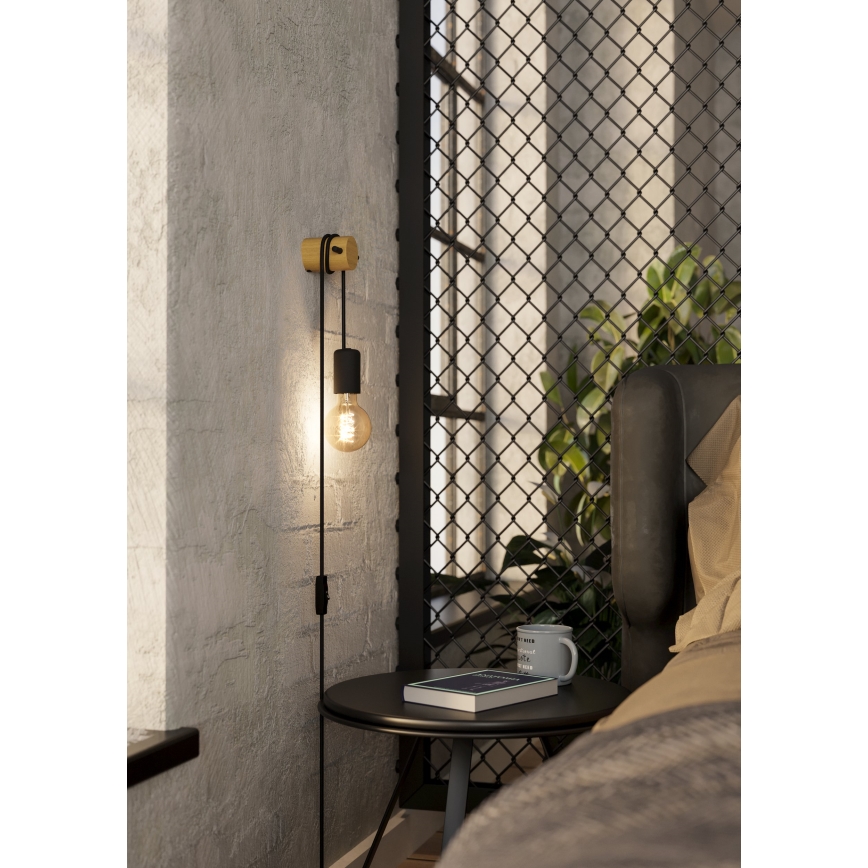 Eglo - Zidna svjetiljka 1xE27/13W/230V crna/bež