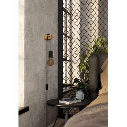 Eglo - Zidna svjetiljka 1xE27/13W/230V crna/bež