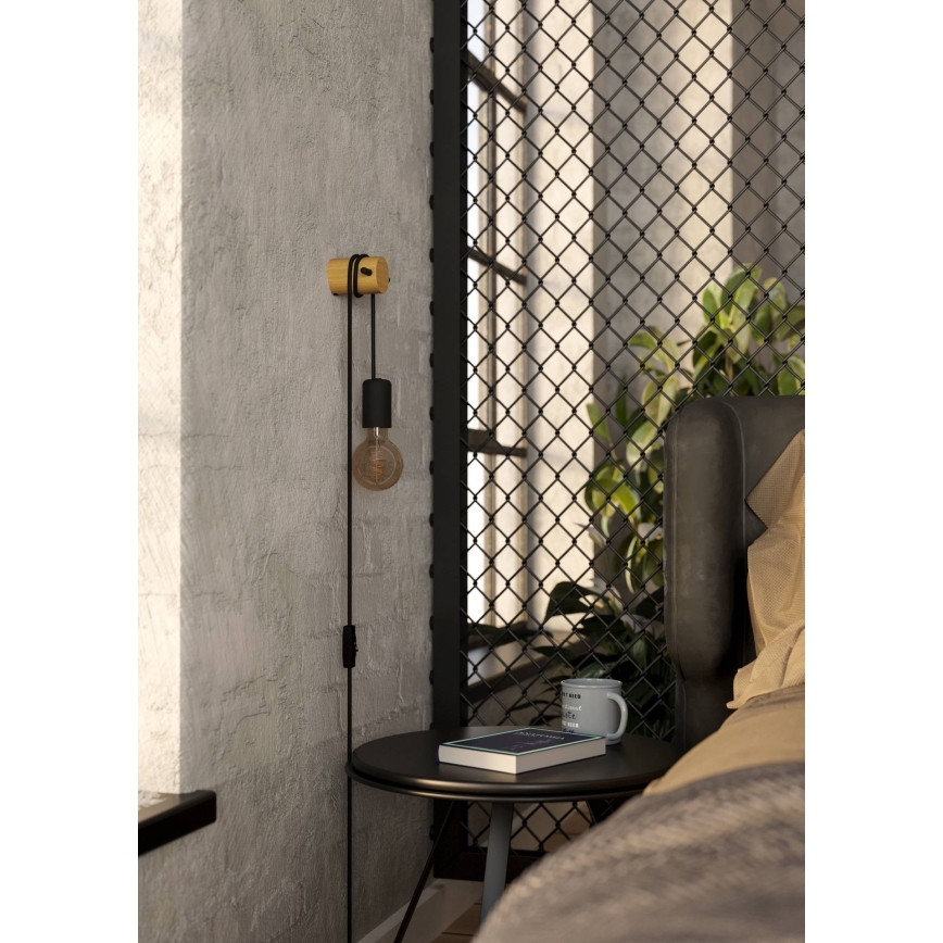 Eglo - Zidna svjetiljka 1xE27/13W/230V crna/bež