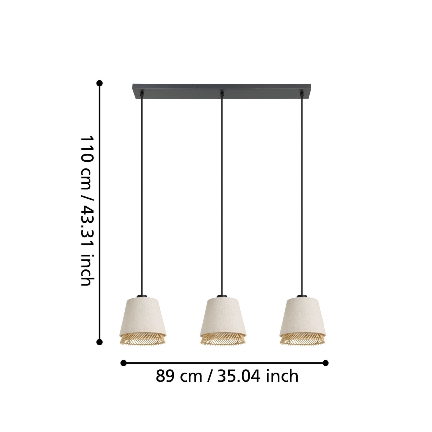Eglo - Luster na sajli 3xE27/40W/230V