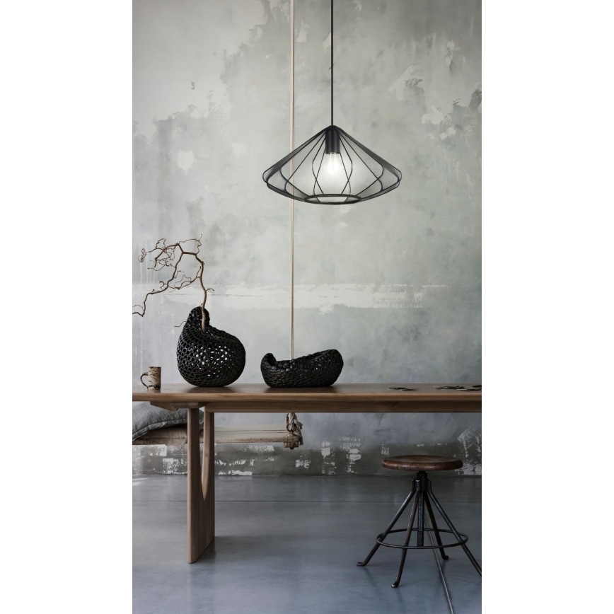 Eglo - Luster na sajli 1xE27/40W/230V pr. 42,5 cm crna