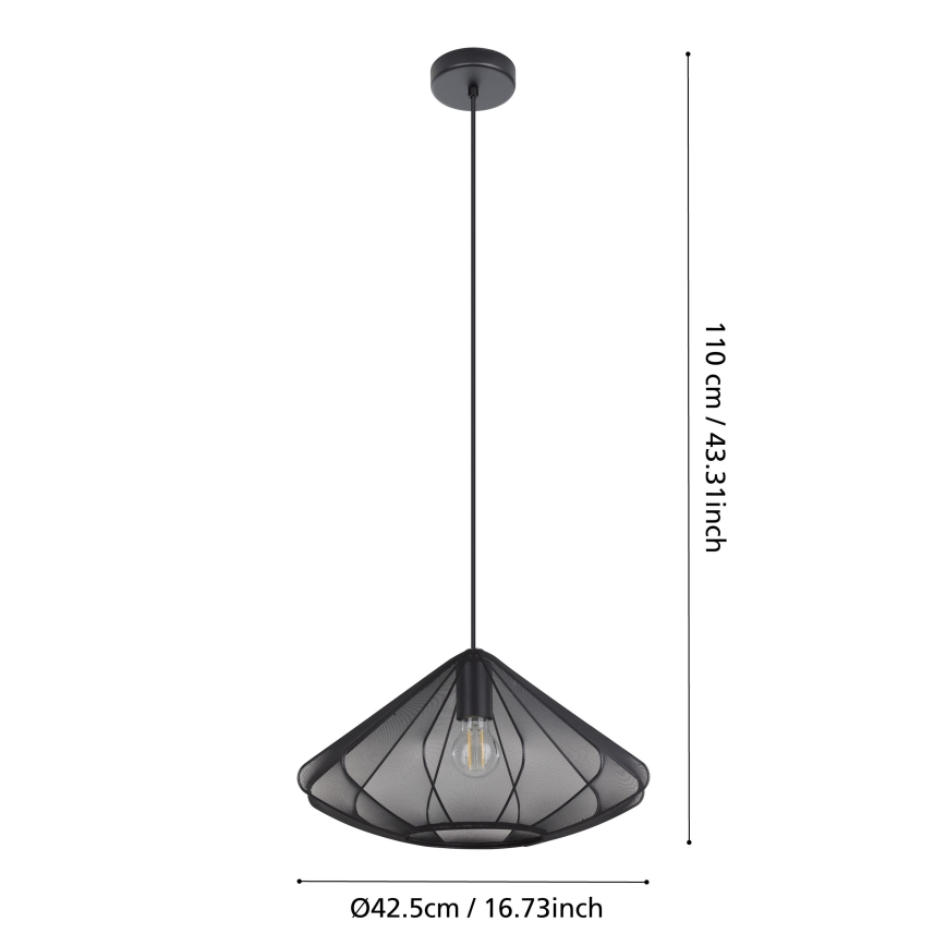 Eglo - Luster na sajli 1xE27/40W/230V pr. 42,5 cm crna