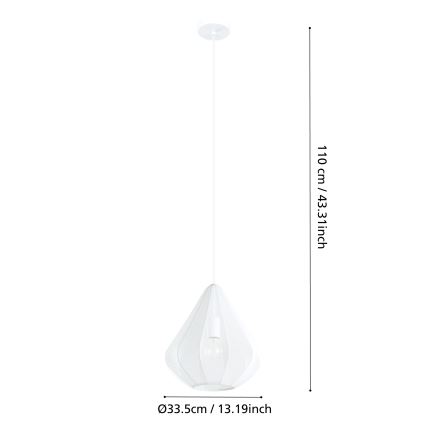 Eglo - Luster na sajli 1xE27/40W/230V pr. 33,5 cm bijela