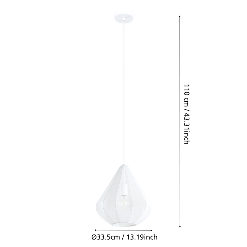 Eglo - Luster na sajli 1xE27/40W/230V pr. 33,5 cm bijela