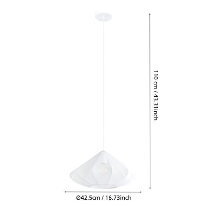 Eglo - Luster na sajli 1xE27/40W/230V pr. 42,5 cm bijela