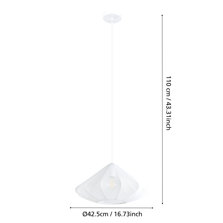Eglo - Luster na sajli 1xE27/40W/230V pr. 42,5 cm bijela