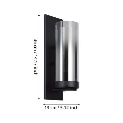 Eglo - Zidna svjetiljka 1xE27/40W/230V crna