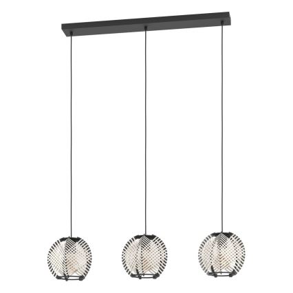 Eglo - Luster na sajli 3xE27/40W/230V bijela/crna