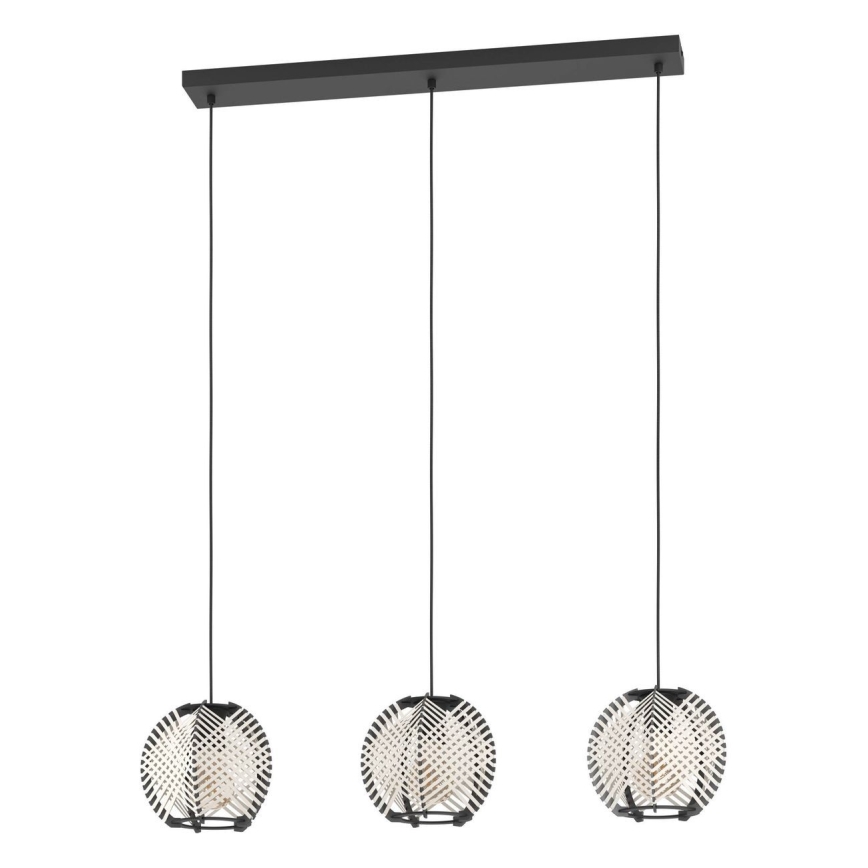 Eglo - Luster na sajli 3xE27/40W/230V bijela/crna