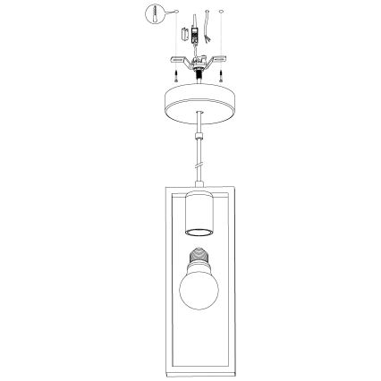 Eglo - Luster na sajli 1xE27/60W/230V - FSC certificirano