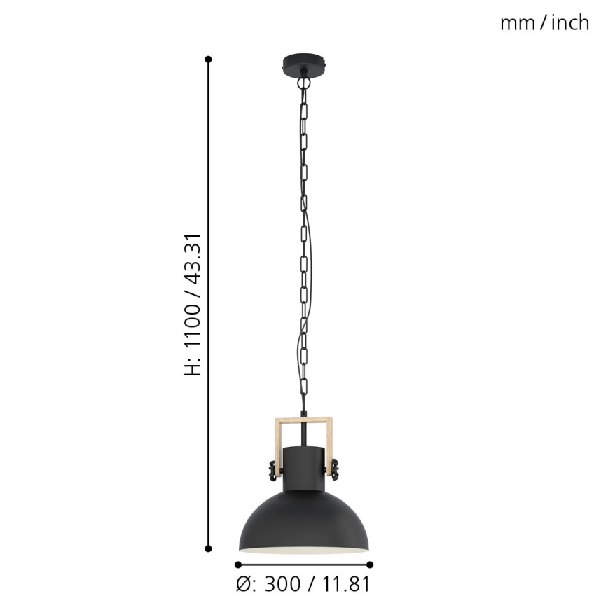 Eglo - Luster na lancu 1xE27/28W/230V - FSC certificirano