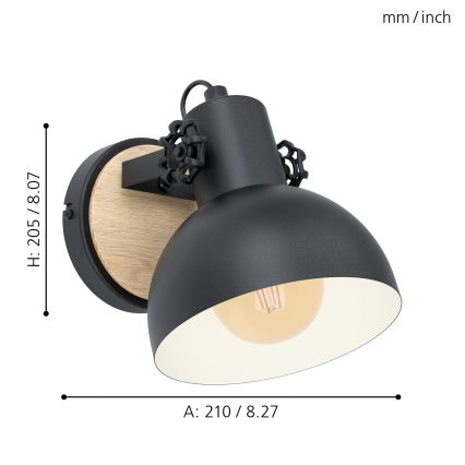 Eglo - Zidna svjetiljka 1xE27/28W/230V - FSC certificirano