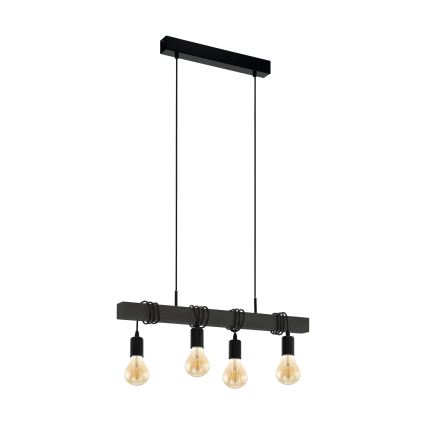 Eglo 44061 - Viseći luster na kabelu TOWNSHEND 4xE27/40W/230V crni