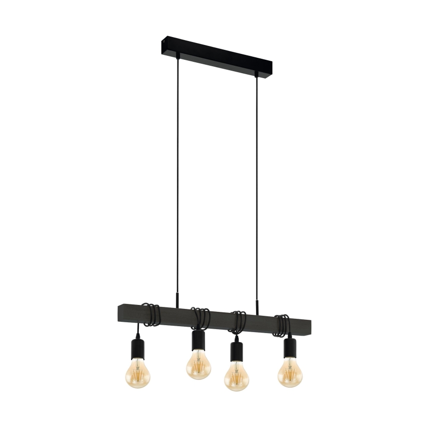 Eglo 44061 - Viseći luster na kabelu TOWNSHEND 4xE27/40W/230V crni
