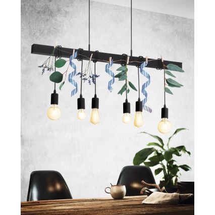 Eglo - Luster na sajli TOWNSHEND 6xE27/60W/230V