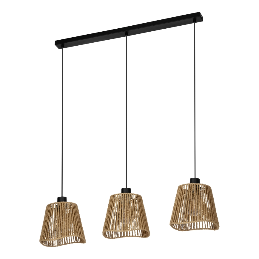 Eglo - Luster na sajli 3xE27/60W/230V smeđa