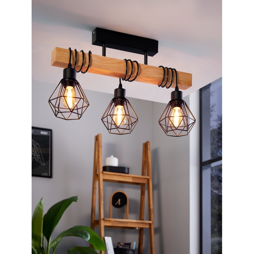 Eglo - Nadgradni luster TOWNSHEND 3xE27/60W/230V - FSC certificirano
