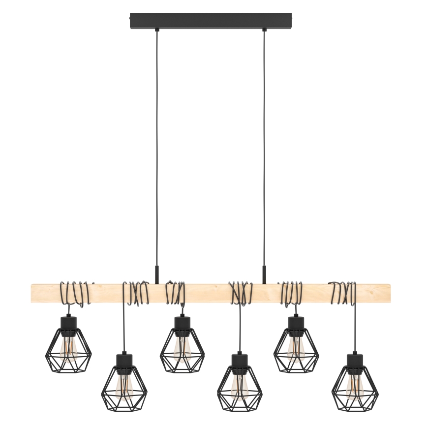 Eglo - Luster na sajli TOWNSHEND 6xE27/60W/230V - FSC certificirano