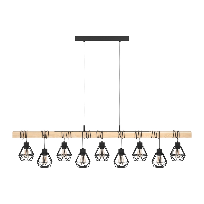 Eglo - Luster na sajli TOWNSHEND 9xE27/60W/230V - FSC certificirano