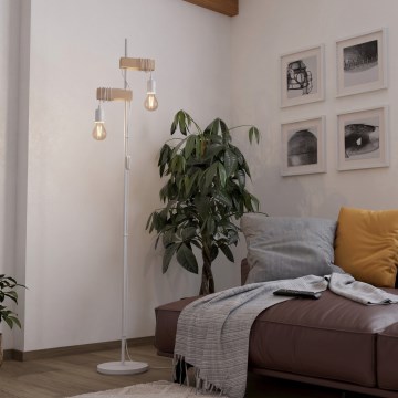 Eglo 44083 - Podna lampa TOWNSHEND 2xE27/10W/230V bijela