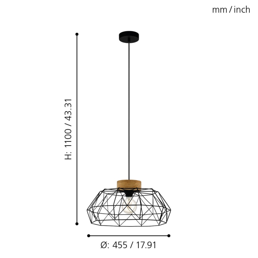 Eglo - Luster na sajli 1xE27/60W/230V