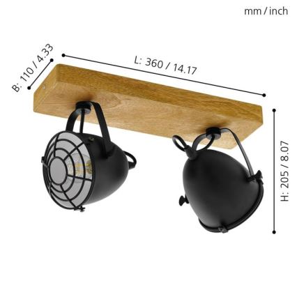 Eglo - Spot svjetiljka 2xE14/40W/230V