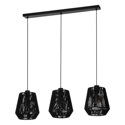 Eglo - Luster na sajli 3xE27/60W/230V crna